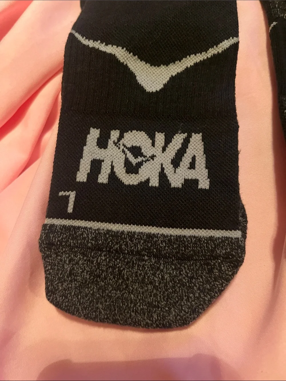 Hoka Black Athletic Crew Socks with Gray Accents